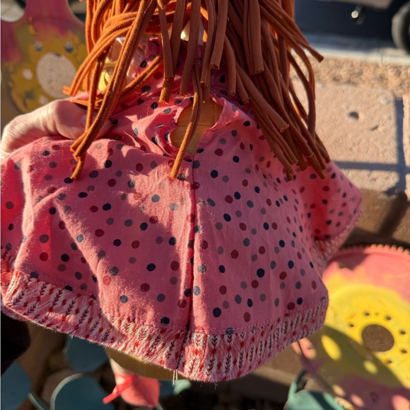 Moulin Roty Handmade French Cloth Doll – Pink Polka Dot Dress, Yarn Hair, EU/UK